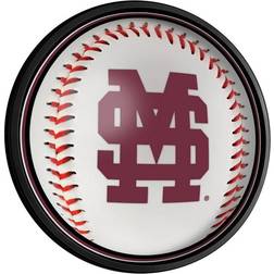 The Fan-Brand Mississippi State Bulldogs Baseball 18'' Round Slimline Illuminated Wall Sign