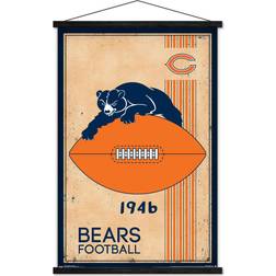 Trends International Chicago Bears 22.4'' x 34'' Magnetic Framed Retro Logo Poster