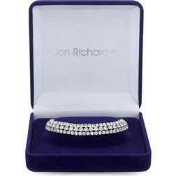Jon Richard Silver Plated Multi Row Crystal Tennis Bracelet Gift Boxed