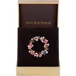 Jon Richard Rose Gold Plated Multi Cubic Zirconia Scattered Stone Brooch Gift Boxed
