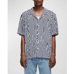 Rag & Bone Avery Print Shirt Stripe Navy