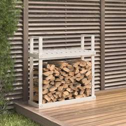 vidaXL Firewood Rack White 110x35x108.5 cm Solid Wood Pine