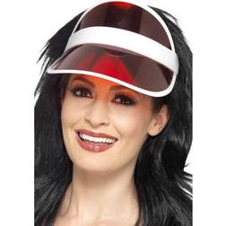 Smiffys 80s Sun Visor, Red Fancy Dress