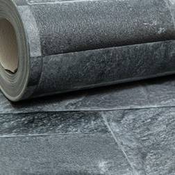 Muriva WD Thorn Slate Charcoal Grey Realistic Textured Stone Brick Wallpaper