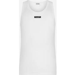 Dolce & Gabbana Two-way stretch cotton tank top with logo label