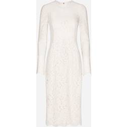 Dolce & Gabbana Long-sleeved branded stretch lace dress