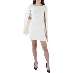 Ralph Lauren Cape Georgette Cocktail Dress - Mascarpone Cream