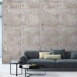 Grandeco Concrete Block Repeatable Mural Wallpaper Natural