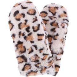 CTM women's leopard print synthetic fur mittens