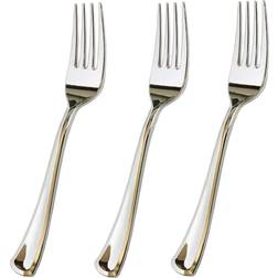 Jl prime 280 piece silver plastic heavy duty disposable reusable forks bulk set