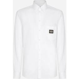 Dolce & Gabbana Cotton Martini-fit shirt with branded tag