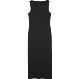 Monki Boat Neck Maxi Dress - Black