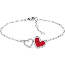 Tommy Hilfiger Heart Bracelet - Silver/Red/Transaprent