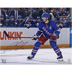 Jacob Trouba New York Rangers Autographed x Blue Jersey Skating Photograph