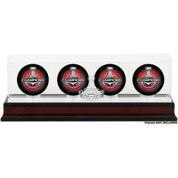 Washington Capitals 2018 Stanley Cup Champions Mahogany Four Hockey Puck Logo Display Case