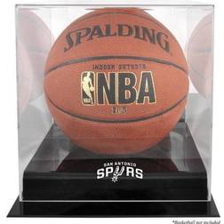 San Antonio Spurs Black Base Team Logo Basketball Display Case with Mirrored Back