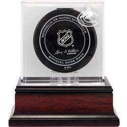 Vancouver Canucks Mahogany Hockey Puck Logo Display Case