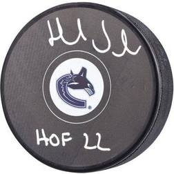 Henrik Sedin Vancouver Canucks Autographed Hockey Puck with HOF Inscription