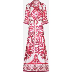 Dolce & Gabbana Long Majolica-print twill shirt dress