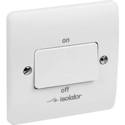 MK 10A White Single Fan Isolator Switch