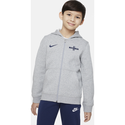 Nike England Fundamentals Zip Thru Hoodie Dark Grey Kids