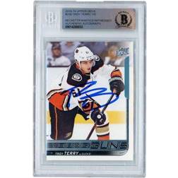 Upper Deck Troy Terry Anaheim Autographed 2018-19 Young Guns #239 Fanatics Witnessed Authenticated Rookie