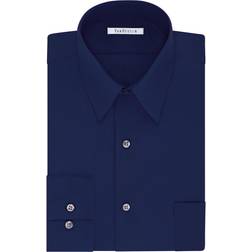 Van Heusen Big & Tall Classic/Regular Fit Wrinkle Free Poplin Solid Dress Shirt - Persian Blue