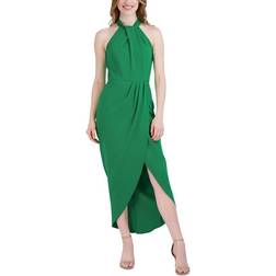 Julia Jordan Knot Neck Tulip Hem Midi Dress - Green