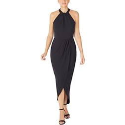 Julia Jordan Knot Neck Tulip Hem Midi Dress - Black