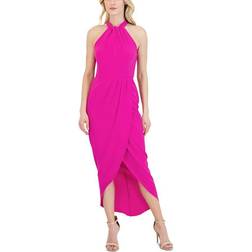 Julia Jordan Knot Neck Tulip Hem Midi Dress - Fuchsia