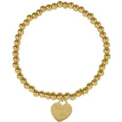 Adornia Ball Bead Chain Heart Bracelet - Gold