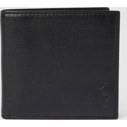 Polo Ralph Lauren Mens Black Black Pony-embossed Pebbled Leather Coin Wallet 10x11cm