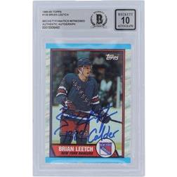 Topps Brian Leetch New York Rangers Autographed 1989-90 #136 Beckett Fanatics Witnessed Authenticated Rookie Card