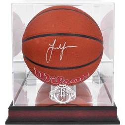 Jalen Green Houston Rockets Autographed Wilson Team Logo Basketball with Mahogany Display Case