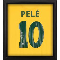 Pele Brazil National Team Autographed Yellow Jersey Shadowbox