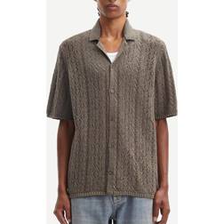 Samsøe Samsøe Bear Cotton-Pointelle Short Sleeved Shirt