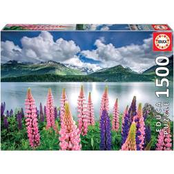 Educa Lupins on Shores of Lake SILS Switzerland 1500 Pieces