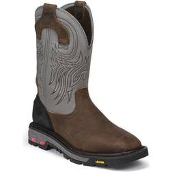 Justin JOW Mens Tanker Waterproof Steel Toe Work Boots Brown