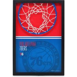 Open Road Brands NBA Philadelphia 76ers Print-On Glass Wall Sign