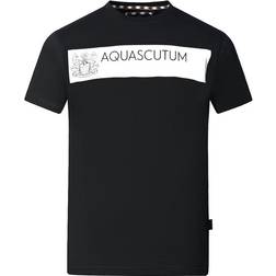 Aquascutum Block Brand Logo T-shirt - Black