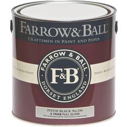 Farrow & Ball No.256 Wood Paint Pitch Black 2.5L