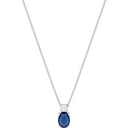 Simply Silver Sterling 925 Mini Sapphire Cubic Zirconia Pendant Necklace