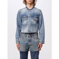 Maison Margiela Cropped Collarless Denim Jacket