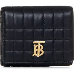 Burberry Black/gold Lola Monogram-plaque Leather Wallet