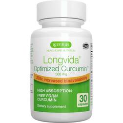 Igennus Longvida Optimised Curcumin 500 mg, Increased