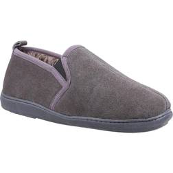 Hush Puppies ARNOLD Mens Suede Slippers Grey: