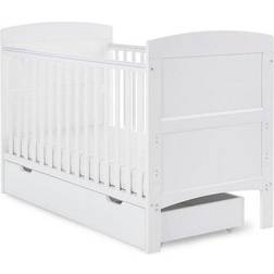 OBaby Grace Cot Bed & Under Drawer-White