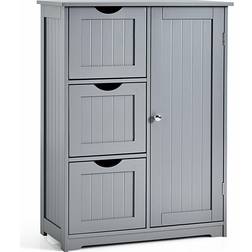 Costway 3 Drawers & 1 Cupboard Grey Storage Cabinet 61x81.3cm