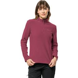 Jack Wolfskin S, Sangria Red Womens Taunus Half Zip Lightweight Fleece Pullover Sweater