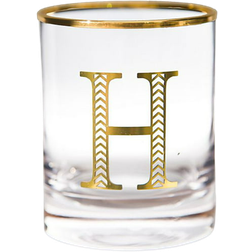 Qualia Monogrammed Letter "H" Double Old Fashioned Drink Glass 0.035cl 4pcs